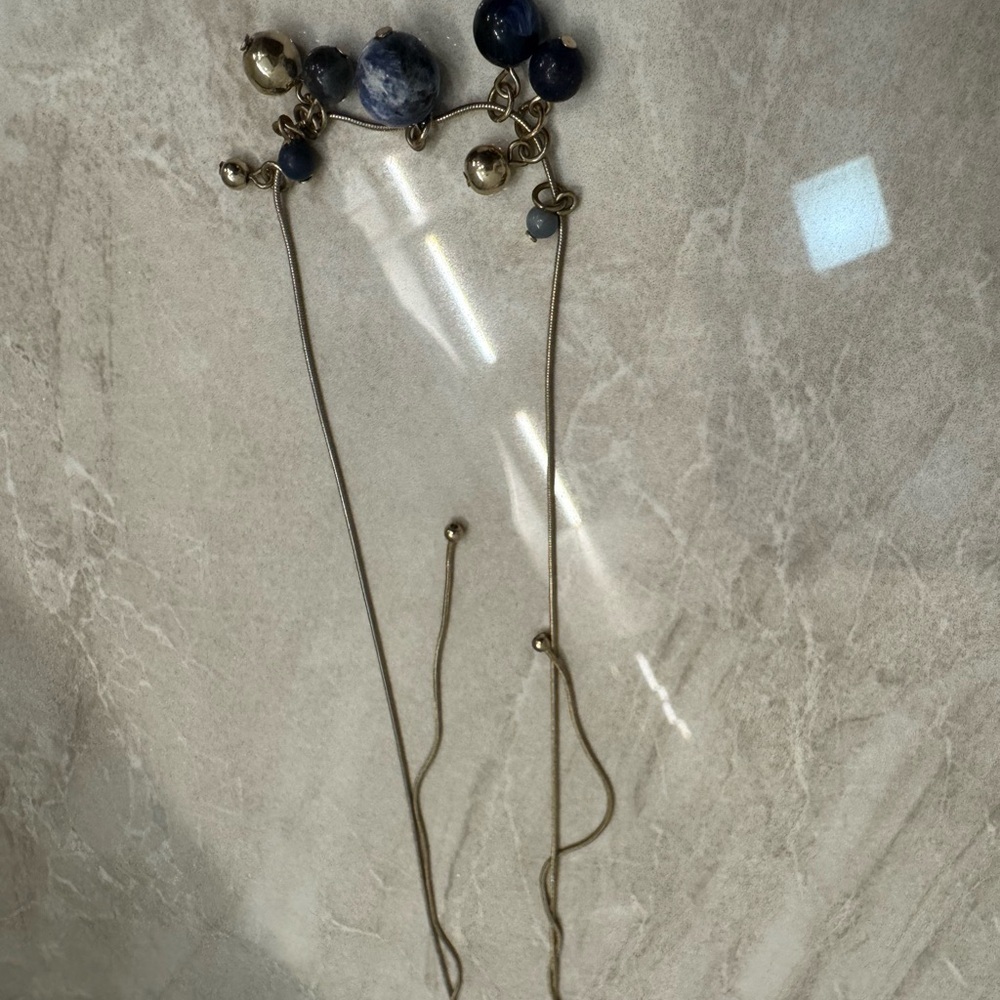 Blue marble necklace, 18 inches with 4 inch extender #jewelers